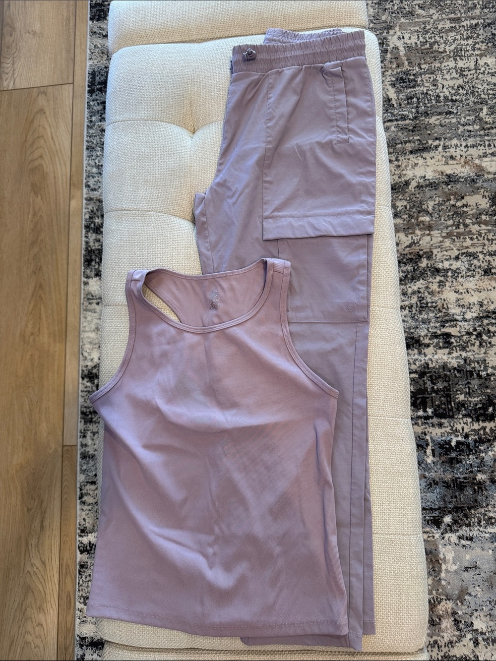 Multiples Lavender Tank and Cargo Joggers Set